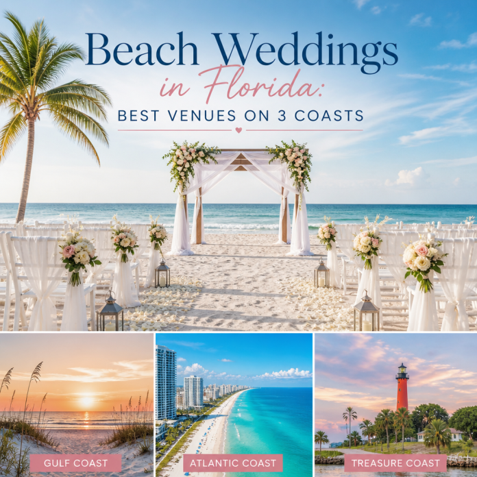 Florida beach wedding venue options across the Gulf, Atlantic, and Treasure coasts